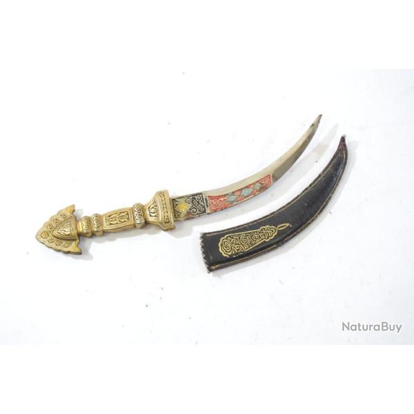Miniature couteau marocain Afrique du nord manche bois. Maroc Dague collection Arabe Turquie turc