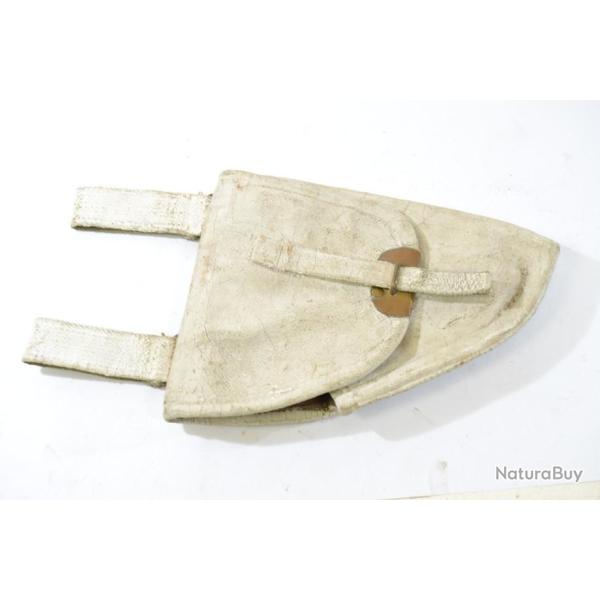 Etui holster en toile WEB pour pistolet Belge Browning GP35, peint en blanc. Police ? Gendarmerie ?