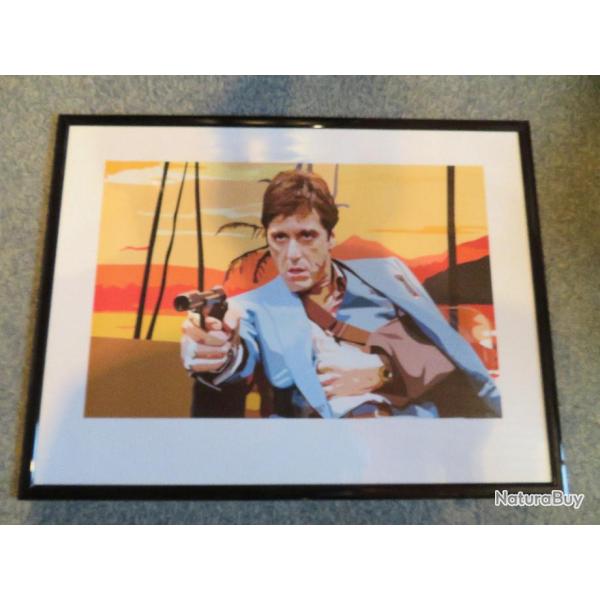 Cadre Artistique - Al Pacino dans le film Scarface  r�alis� par Brian De Palma en 1983. (N�03)