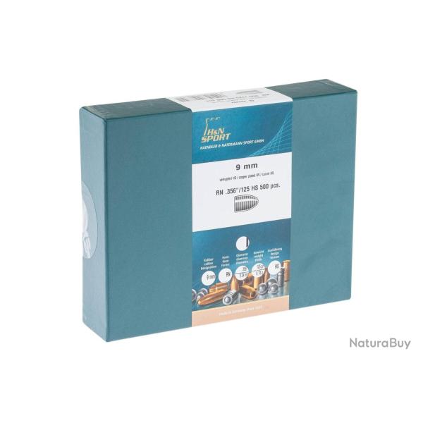 Ogives H&N - high speed - round nose 9 mm Mak 125Gr