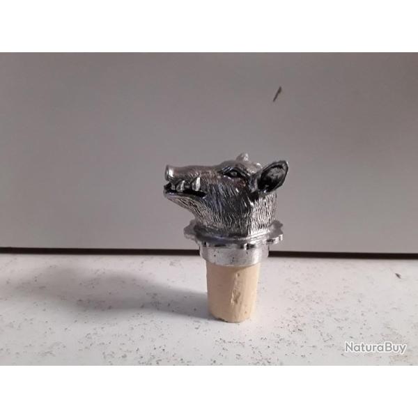 wahoo ! Bouchon de fermeture de bouteille TETE DE SANGLIER etain