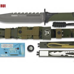 Poignard lame fixe RUI tactical vert THUNER I lame de 20 cm