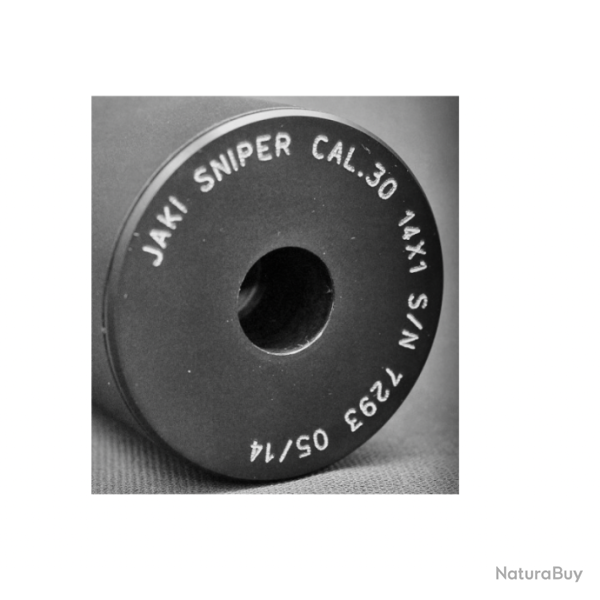 MOD�RATEUR DE SON INOX / ALU - CAL . 338 - FILETAGE 5/8-24 - JAKI SNIPER