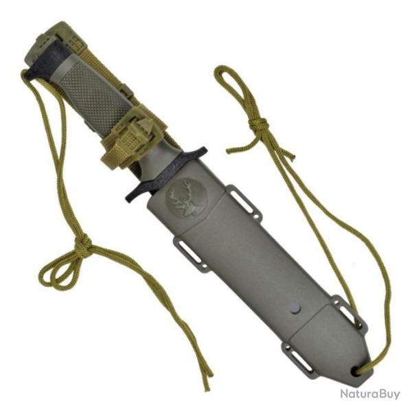 Couteau de Chasse Tactique Survie SCK Green Zone + Etui de protection