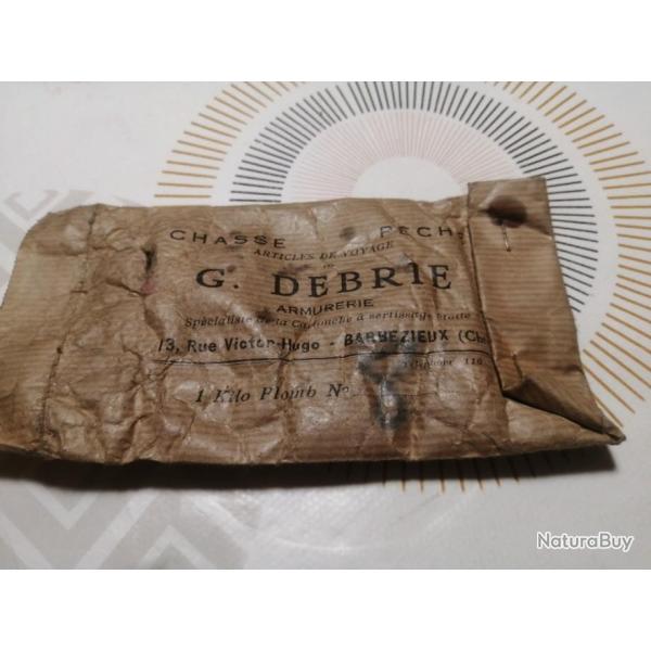 SACHET DE PLOMBS G. DEBRIE BARBEZIEUX CHte