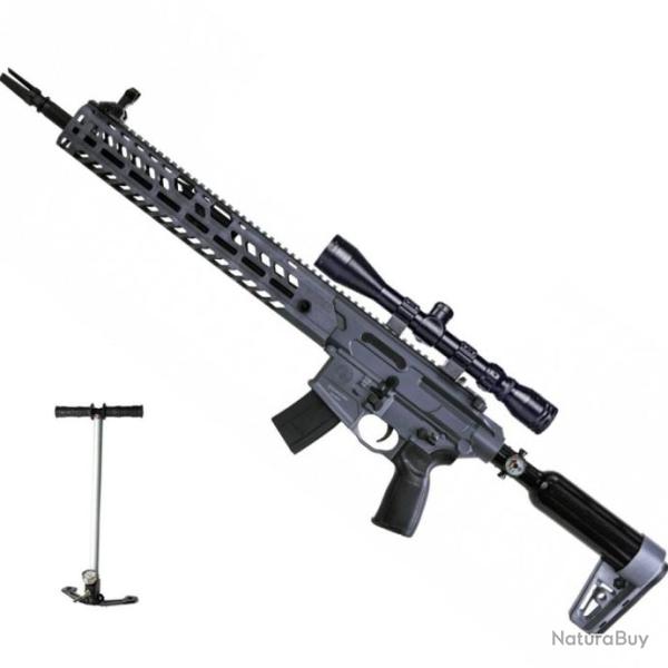 PCP Carabine semi-automatique Sig Sauer MCX Virtus + Lunette 3-9 x 40 + pompe bar cal. 5,5 mm