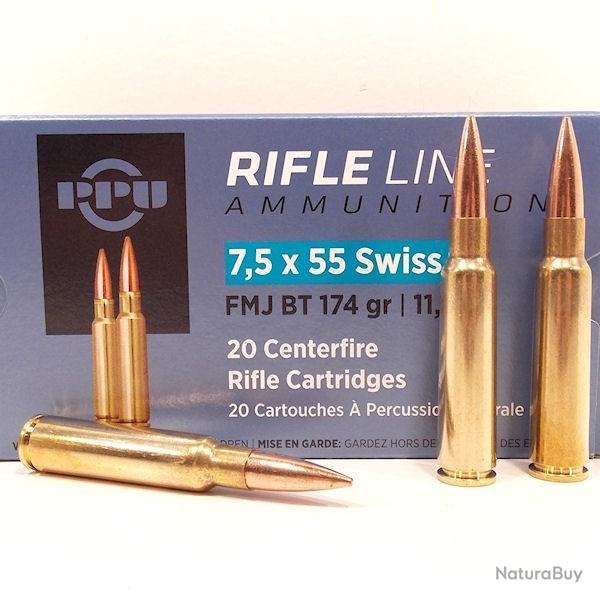 Munitions PARTIZAN PPU Cal.7.5x55 11.3gr FMJ