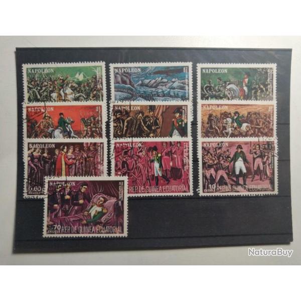Lot 10 timbres Guin�e �quatoriale, Empereur Napol�on 1er.