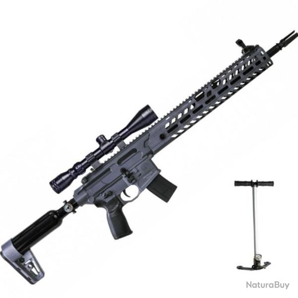 CARABINE PCP semi-automatique Sig Sauer MCX Virtus + Lunette 3-9 x 40 + pompe bar cal. 5,5 mm-2