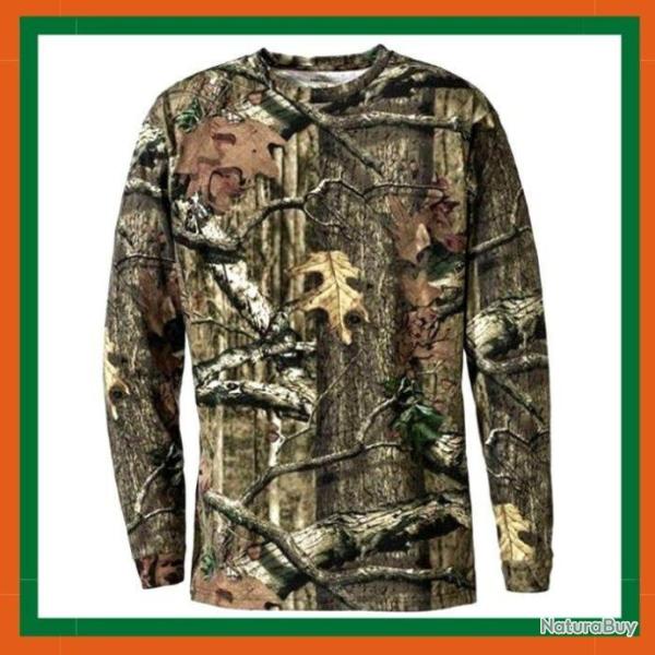 Tee-shirt manche longue de chasse - Camouflage - Livraison rapide