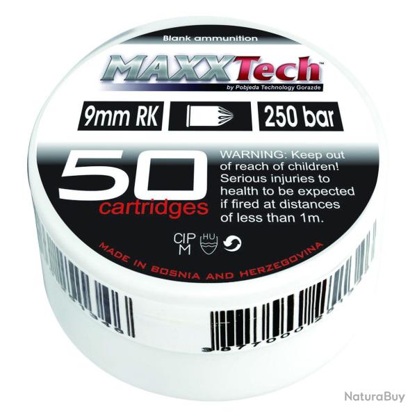 MAXXTECH - BALLE 9MM/380 REV A BLANC X50