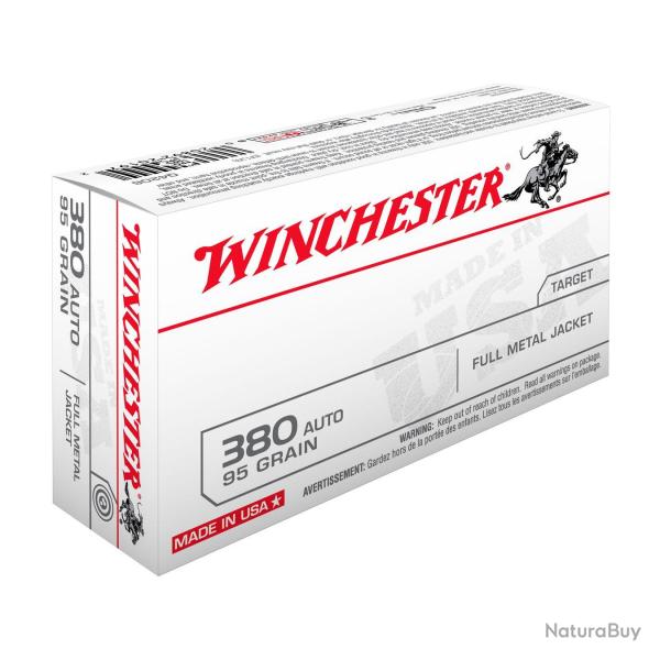 WINCHESTER - BALLES 380 AUTO PI USA 95GR FMJ X50