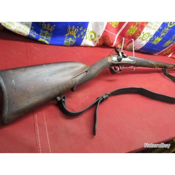 carabine fusil chasse monocanon grav� par armurier ST Etienne modif percussion pour femme ou enfant