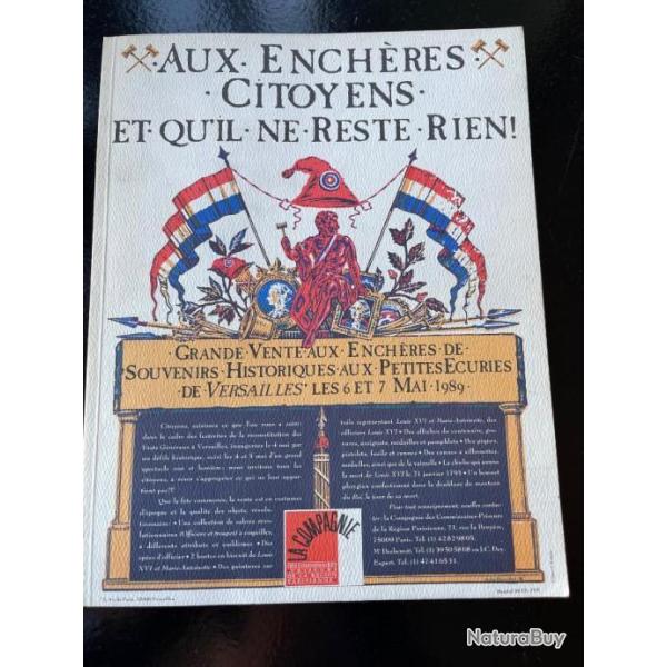 Catalogue de la vente aux Petites Ecuries du Roi en 1989 � Versailles