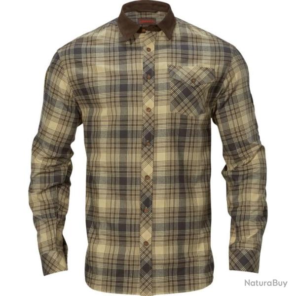 Chemise Driven Hunt flannel Light teak check Harkila M