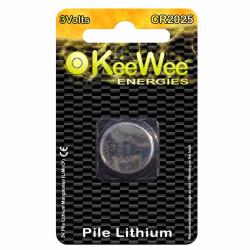 Pile plate CR2025 3 VOLTS sous blister - KeeWee Energies