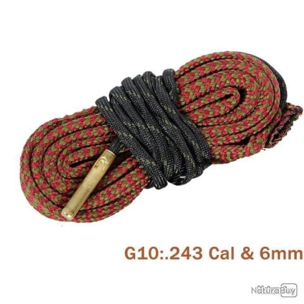 Cordon de Nettoyage arme G10 entretien Type BoreSnake Calibre .243 et 6mm - LIVRAISON GRATUITE