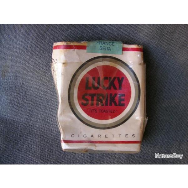 WW2/POSTWAR US PAQUET DE TABAC VIDE AMRICAIN EMBALLAGE " LUCKY STIKE " SEITA FRANCE HOLLANDE