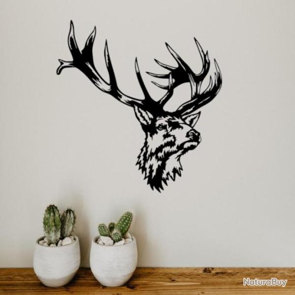 DECORATION MURALE EN METAL pour intrieur ou extrieur. TROPHE DE CERF