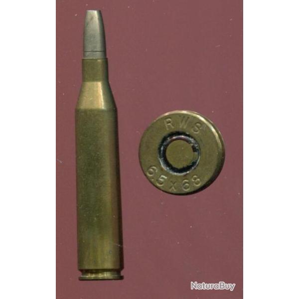 6.5 x 68 - balle nickel pointe creuse - marquage : RWS 6.5 x 68