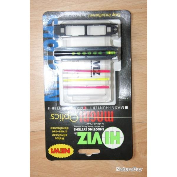 guidon fluo HIVIZ MAGNI HUNTER II fibre optique pour bandes ventil�es de 9 � 11.10 mm - (S6C18)