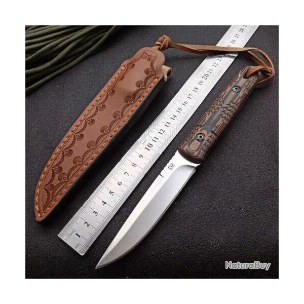 couteau poignard acier D2 tactique custom combat collection chasse peche survie #0071