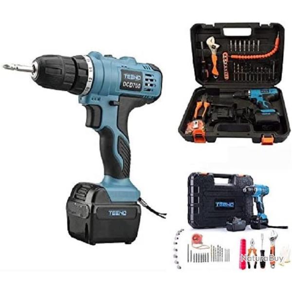 Visseuse Perceuse Sans Fil PSR  21V  2 Batteries Lithium 1000Ah  36 Accessoires