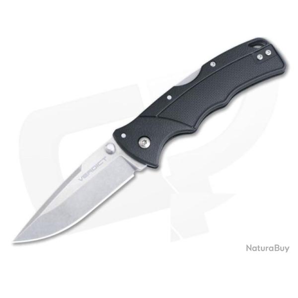 Couteau Cold Steel Verdict Spear Point Black Lame Acier 4116 Manche GFN Tri-Ad Lock Clip CSFLC3SPSS
