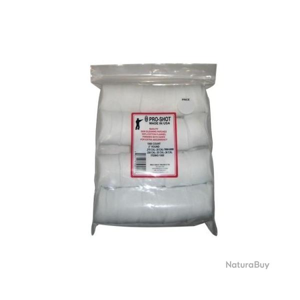 1000 chiffonnettes Pro-shot calibr�es pour calibre .270 � .38