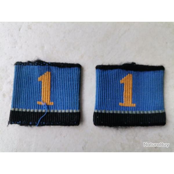 Paire de pattes d'paules bataillon 1 arme suisse