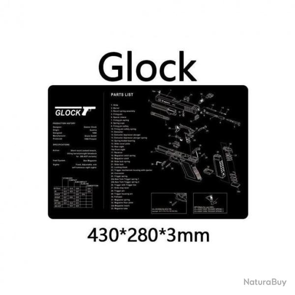 Tapis Nettoyage GLOCK Vue Eclat�e Arme Pistolet Revolver LIVRAISON OFFERTE