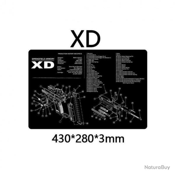 Tapis Nettoyage XD SPRINGFIELD Vue Eclat�e Arme Pistolet Revolver LIVRAISON GRATUITE