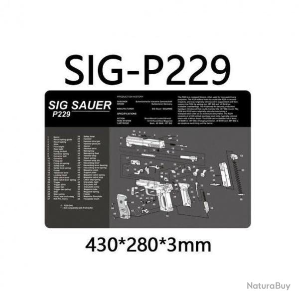 Tapis Nettoyage SIG P229 Vue Eclat�e Arme Pistolet Revolver LIVRAISON GRATUITE