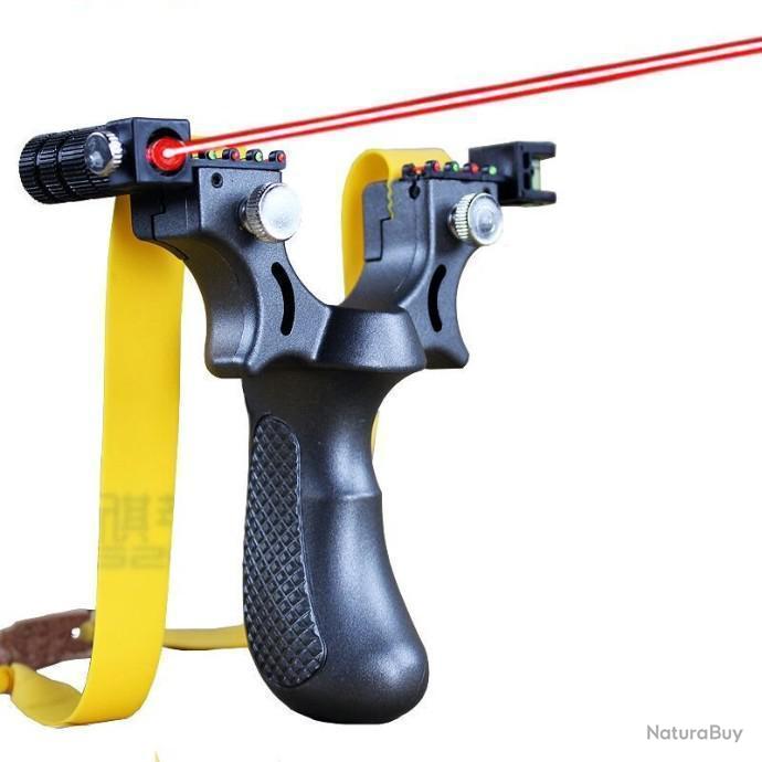 Fronde Laser Professionnelle Pour Chasse - Catapulte Avec Visée Laser Et Cibles Caoutchouc - Neuve