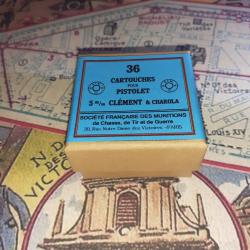 5 mm Cl&eacute;ment / Charola (St&eacute; Fran. Munitions): Reproduction boite cartouches (vide) SFM 9738809