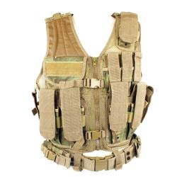 Gilet tactique Arid Woodland avec ceinture MIL-TEC