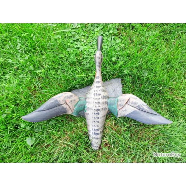 ANCIENNE FORME  APPELANT CANARD  BOIS  AILES  OUVERTES  .  PEU  COURANT   19 eme .