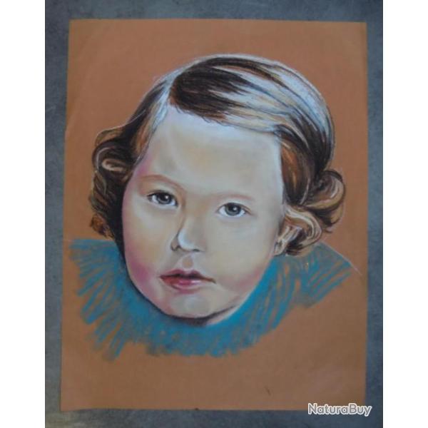 HENRY JULES JEAN GEOFFROY dit GEO (1853-1924) PORTRAIT d'ENFANT PASTEL