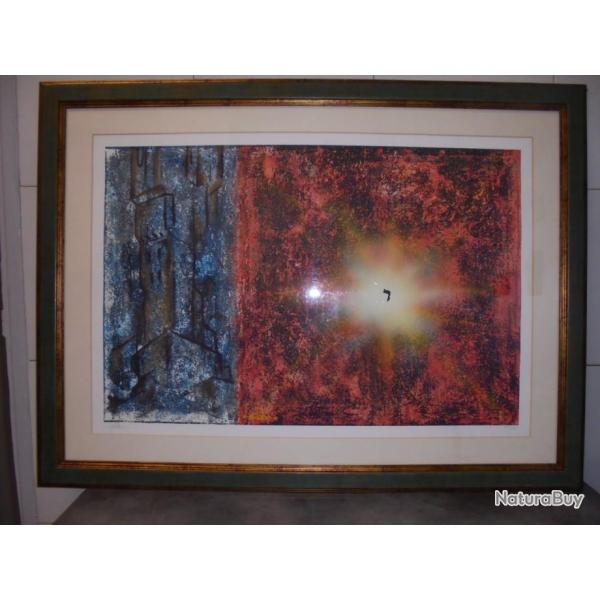 SUPERBE GRANDE LITHOGRAPHIE SIGN� NUM�ROT�E au crayon 90cm x 67cm