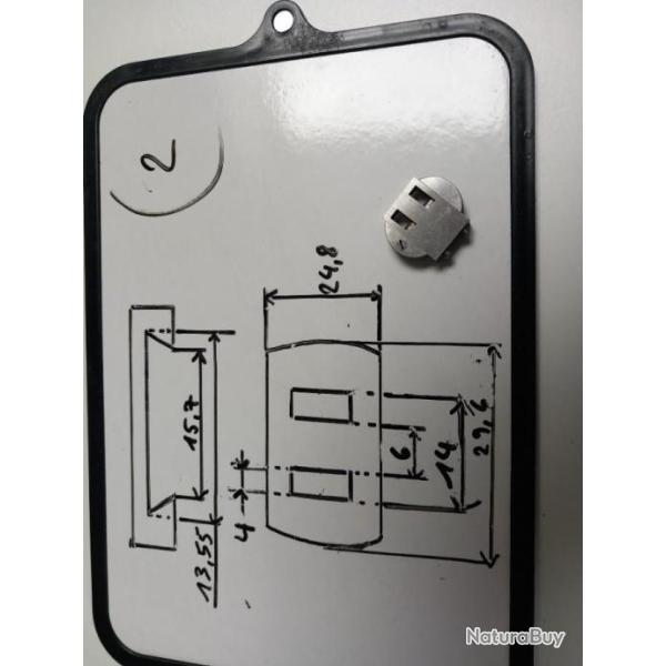 Embase arri�re pour montage � crochets avec verrou.  Brute  (r�f. 3)