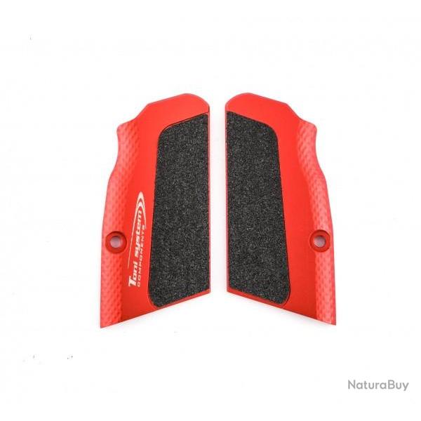 Poign�es courtes Highgrip - petit cadre pour Tanfoglio - Rouge - TONI SYSTEM