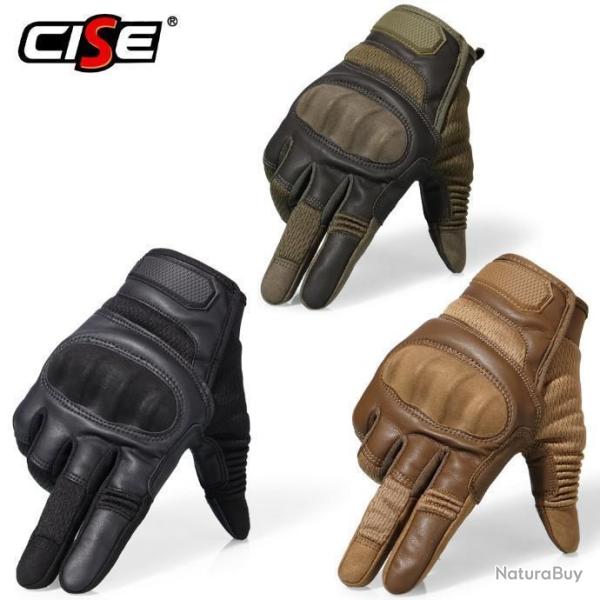 Gant Tactiques Cuir 3 coloris pour chasse / moto / airsoft LIVRAISON GRATUITE