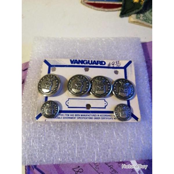 Lot de 6 boutons armee us US AIR FORCE veste de sortie original