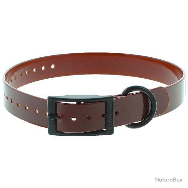 Collier boucle double Canihunt - Marron + gravure