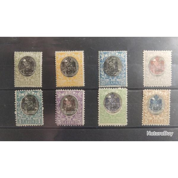 Lot 8 timbres Serbes d�but 20eme si�cle.