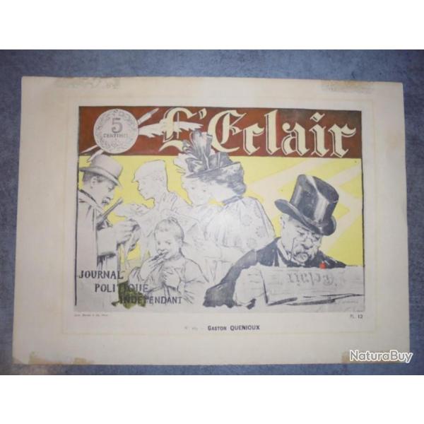 ESTAMPE GASTON QUENIOUX Pl n�12 Les affiches illustr�es JOURNAL L'ECLAIR