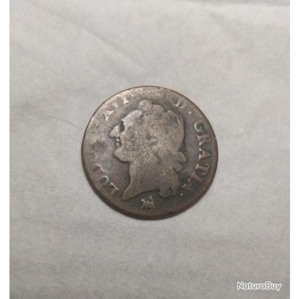 Pi�ce bronze Louis XVI 1791.