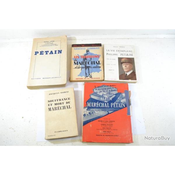 Lot livres anciens Philippe Ptain Marchal dont un ddicac par le Gnral Hering