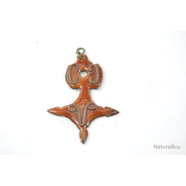 Ancienne croix du sud, croix touareg Agadez m�tal �maill� pendentif ancien Afrique Sahara