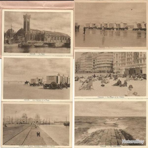 LOT CPA 6 CARTE POSTALE ANCIENNE OSTENDE BELGIQUE H�tel Plage Gare Av Vindictive